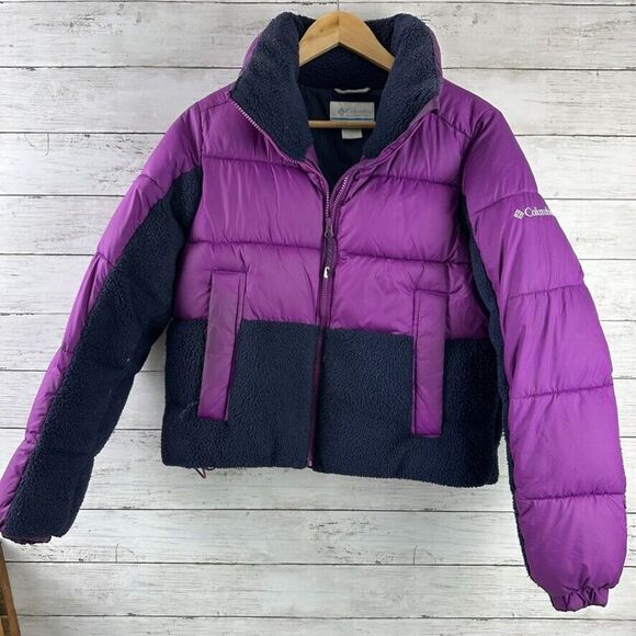Columbia Purple Blue Puffer & Fleece Jacket Size Small Winter Ski - Picture 1 of 12